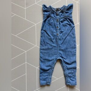 Old Navy|Baby girl/toddler sleeveless Blue Denim sleeveless Jumpsuit,boho•18-24M